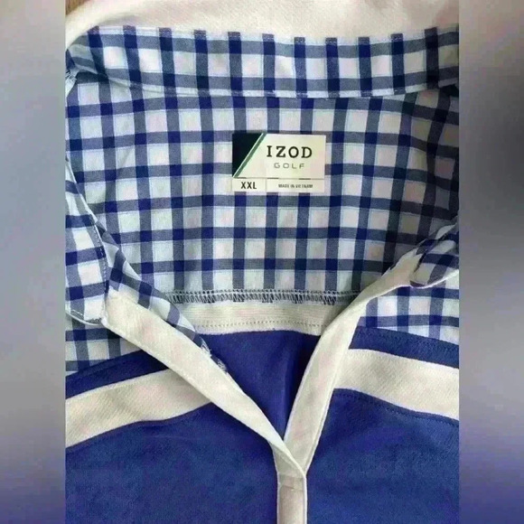 Izod Women’s Sleeveless Collared V-Neck Plaid Pieced Golf Athletic Polo Size XXL - Picture 5 of 6
